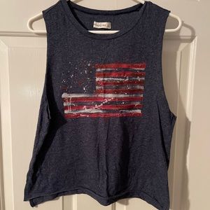 Abercrombie & Fitch American flag graphic print, crop tank top.